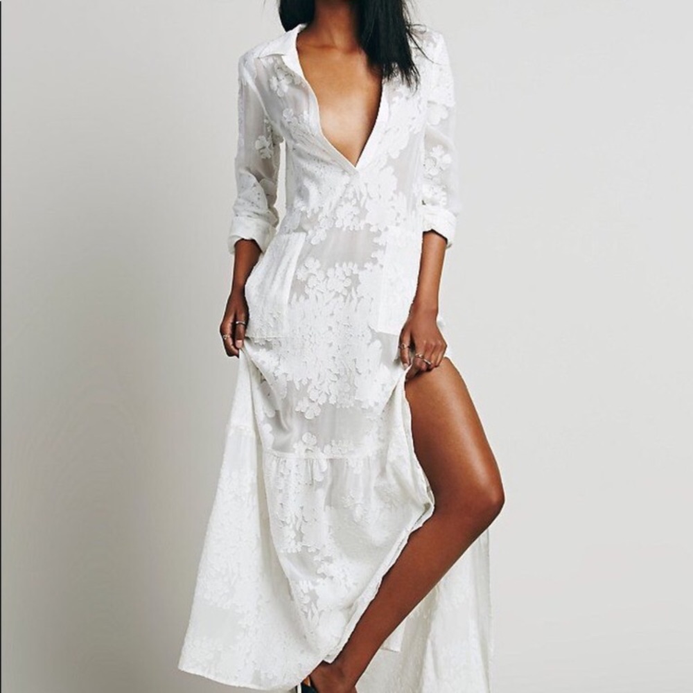 For Love And Lemons Breezy Maxi Dress ~ in White/Ivory